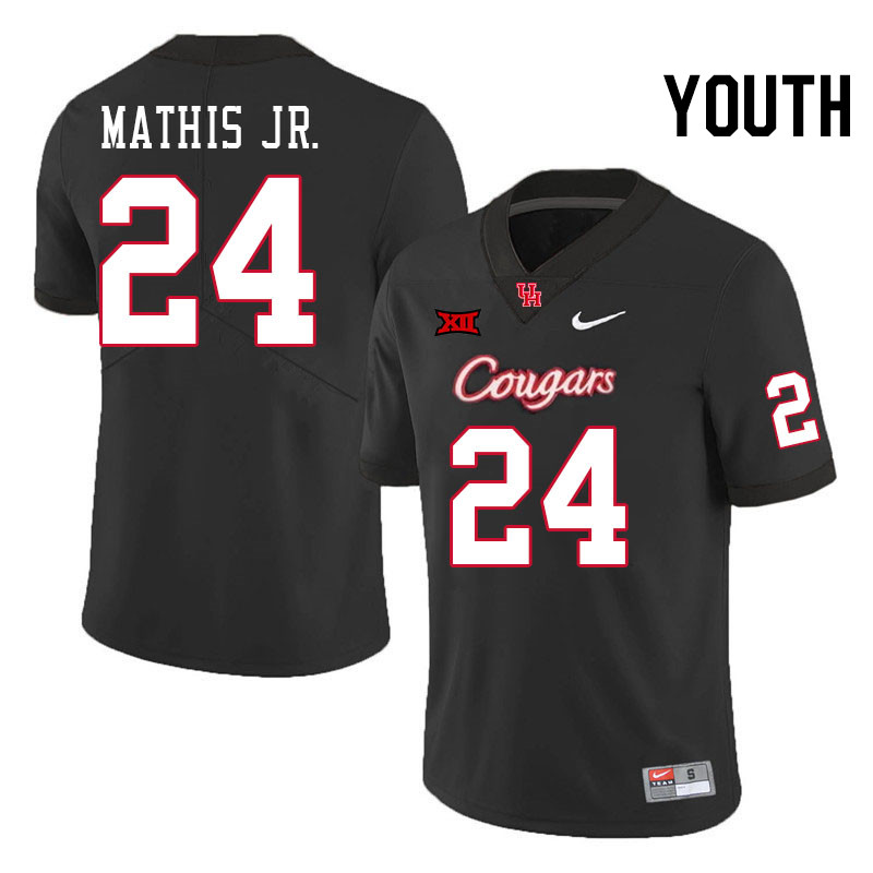 Youth #24 Tony Mathis Jr. Houston Cougars Big 12 XII College Football Jerseys Stitched-Black